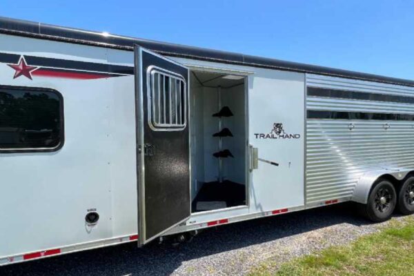 2024 Bison Trail Hand 708160 Stock Trailer with 8′ Short Wall