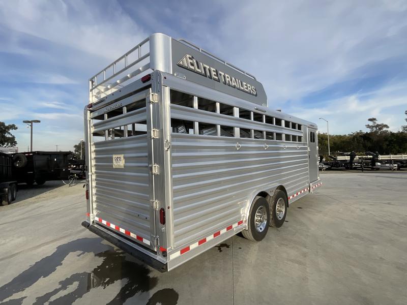 NEW 2024 Elite Trailers 5 Horse Stock Combo BP Horse Trailer